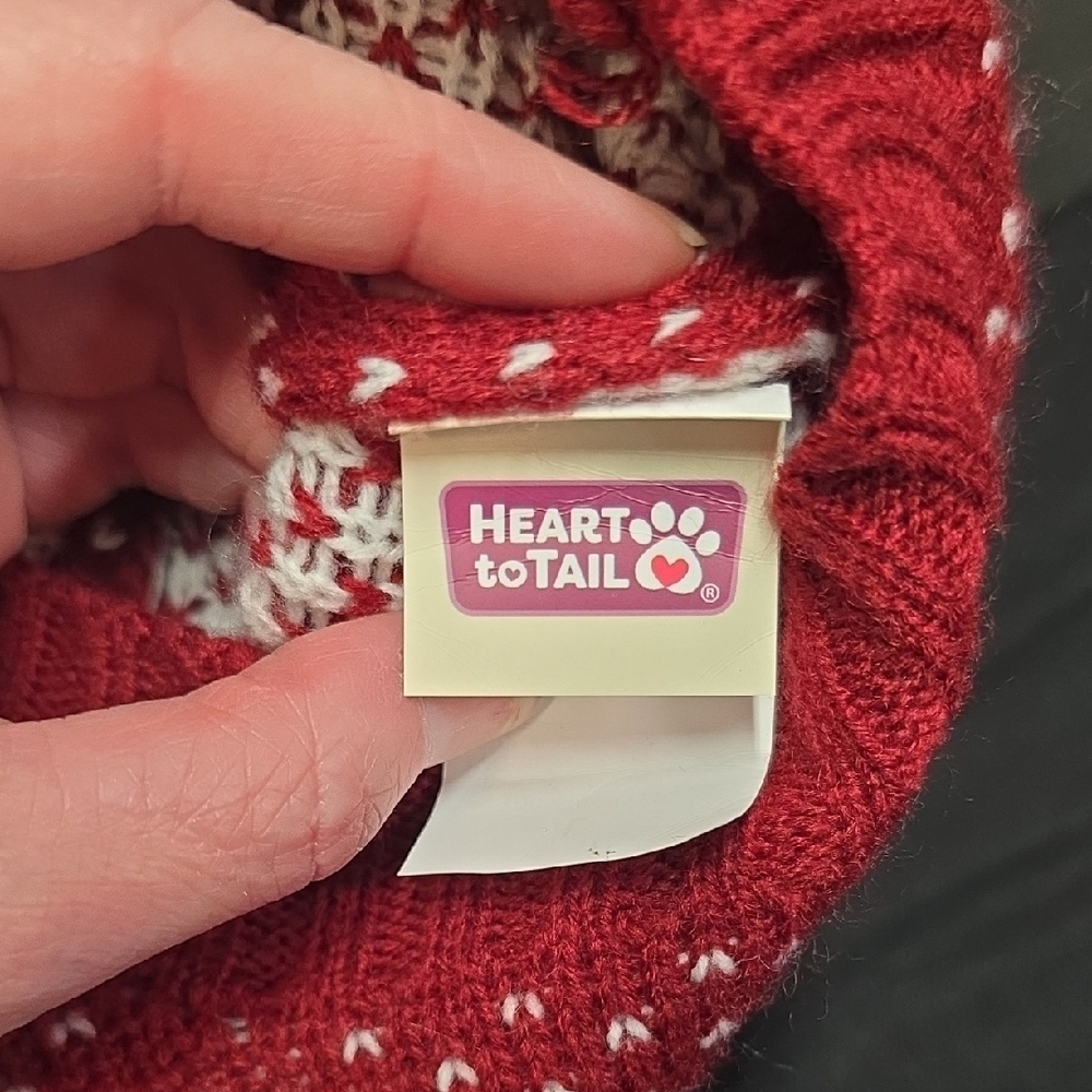 Cozy Red Knit Dog Sweater - Picture 6 of 7